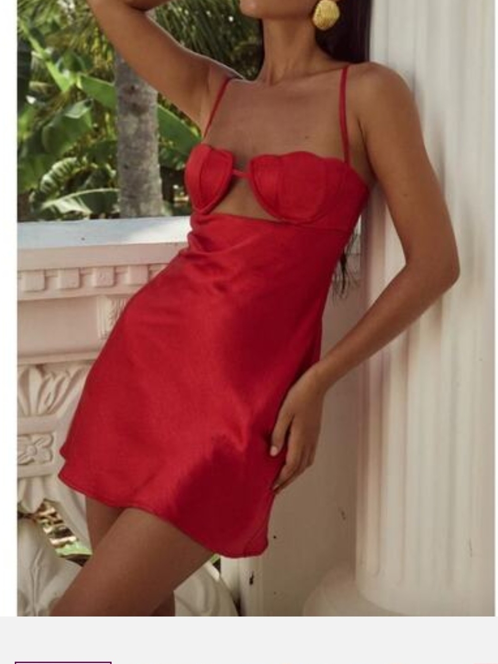Satin Red Mini Dress-Cherish